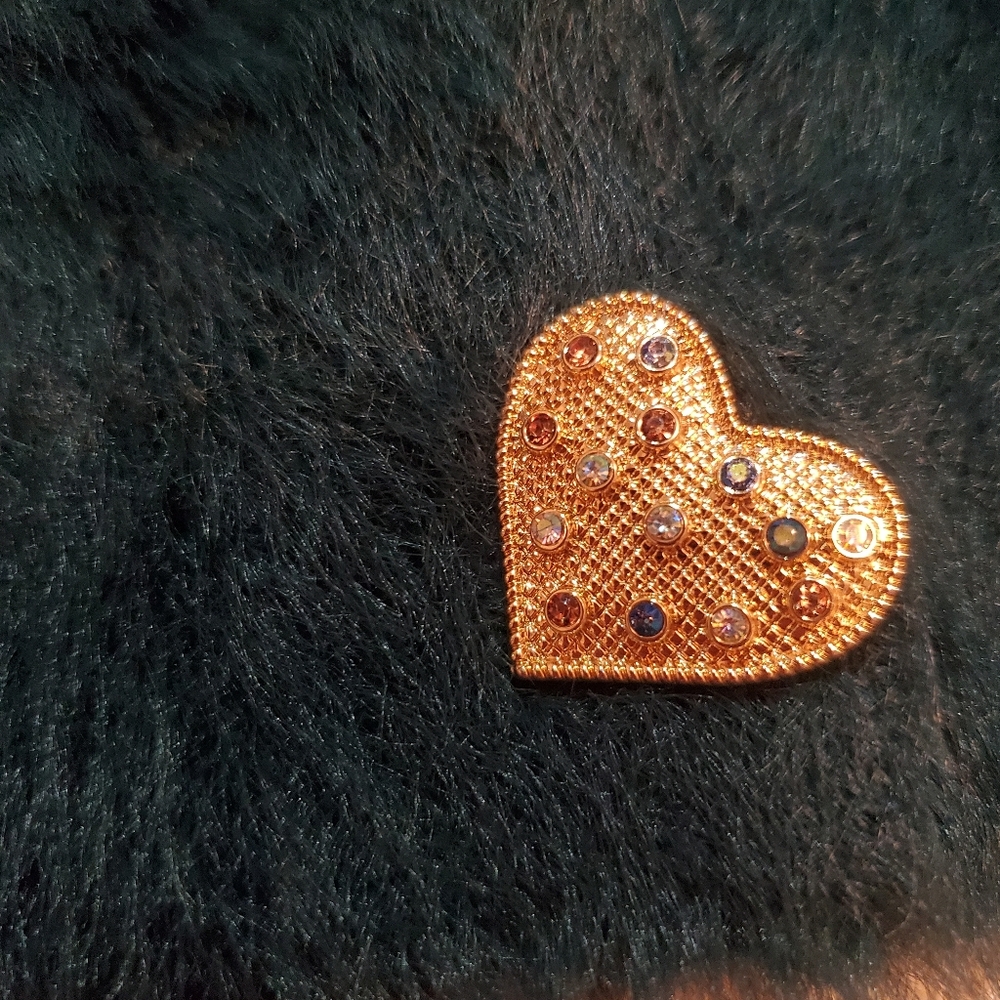 Zara Green Vegan Fur Cardigan Heart Jewel Buttons - Picture 2 of 8